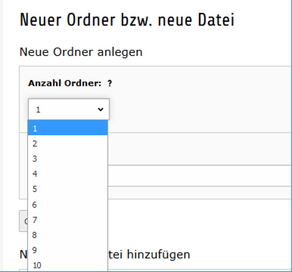Typo3 Backend - Dateiliste - Einen Ordner hinzufügen