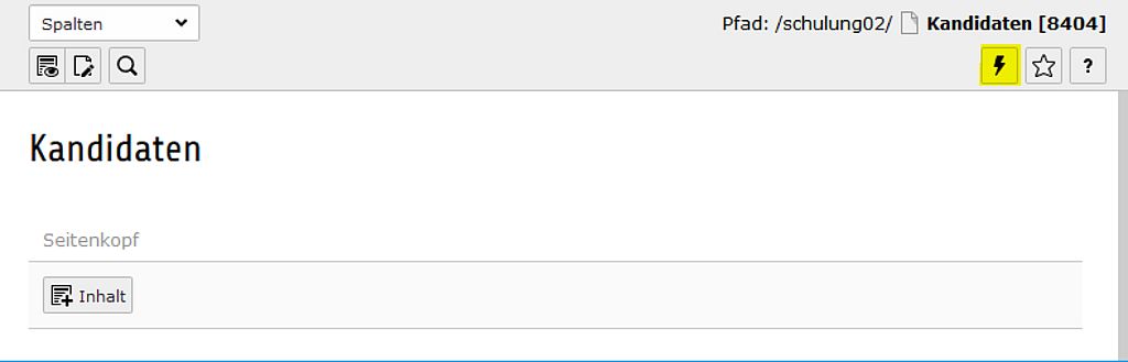 Typo3 Backend -Cache