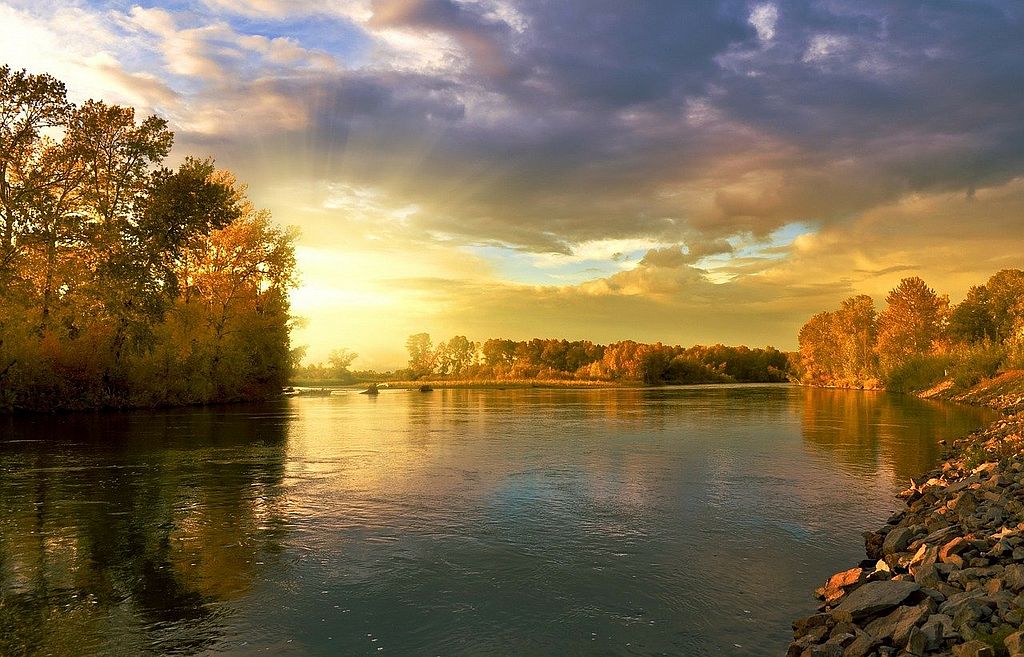 Landschaftsbild See bei Sonnenaufgang - Pixabay free